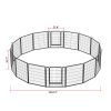 16 Panels Heavy Duty Metal Playpen with door,31.7"H Dog Fence Pet Exercise Pen for Outdoor