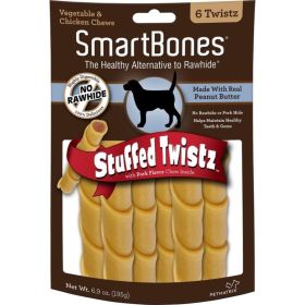 SmartBones Stuffed Twistz Rawhide Free Dog Chew (Option: Chicken and Peanut Butter)
