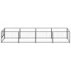 Dog Kennel Black 43.1 ft² Steel
